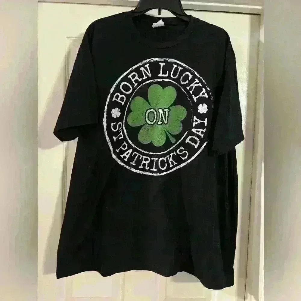 Men’s port & Company size 2X Born luck St. Patrick’s t-shirt, NWOT